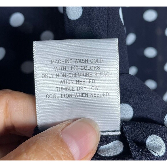 ModCloth Be Buzzworthy Button-Up Top Dotted Blouse Black White Career Size‎ XS - Picture 8 of 12